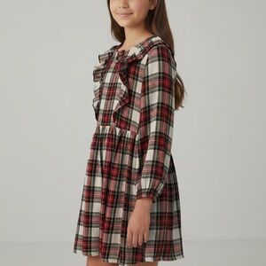 Plaid Ruffle Dress Size XL 14/16 Red Black Yellow White